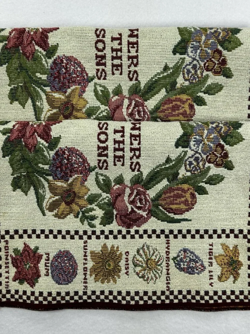 Vintage Flowers Of The Seasons 2 Wall Art Decor Tapestry Placemats DIY 17x12.5